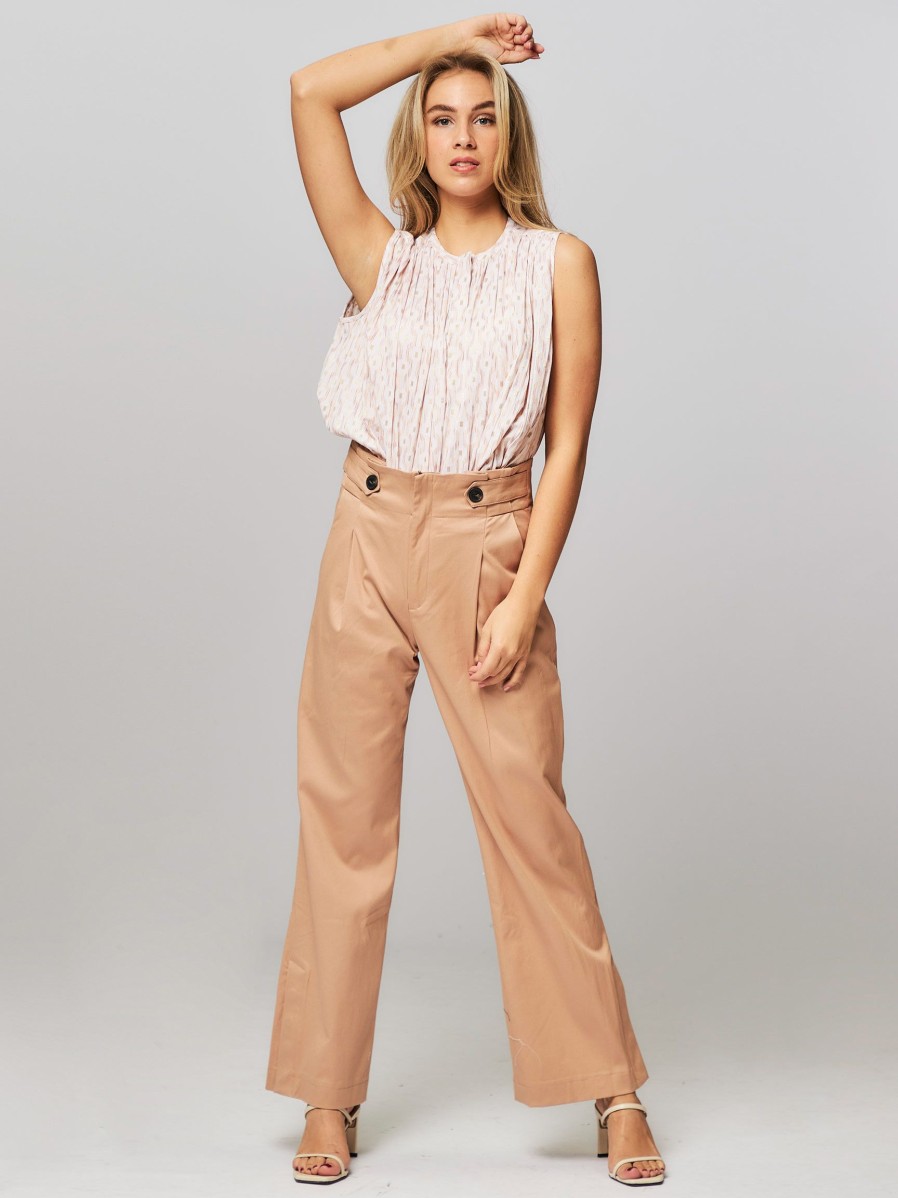 Women Ruby Tuesday Pants And Jumpsuits | Rakhi, Lyocell Mix Palazzo Camel