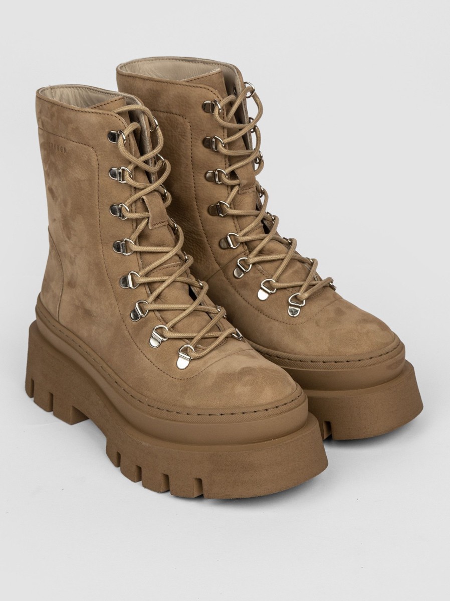 Women Copenhagen Boots | Cph639, Nubuck Low Biker Boots Taupe