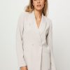 Women Dante 6 Blazers And Jackets | Memoire, Woven Blazer Light Grey