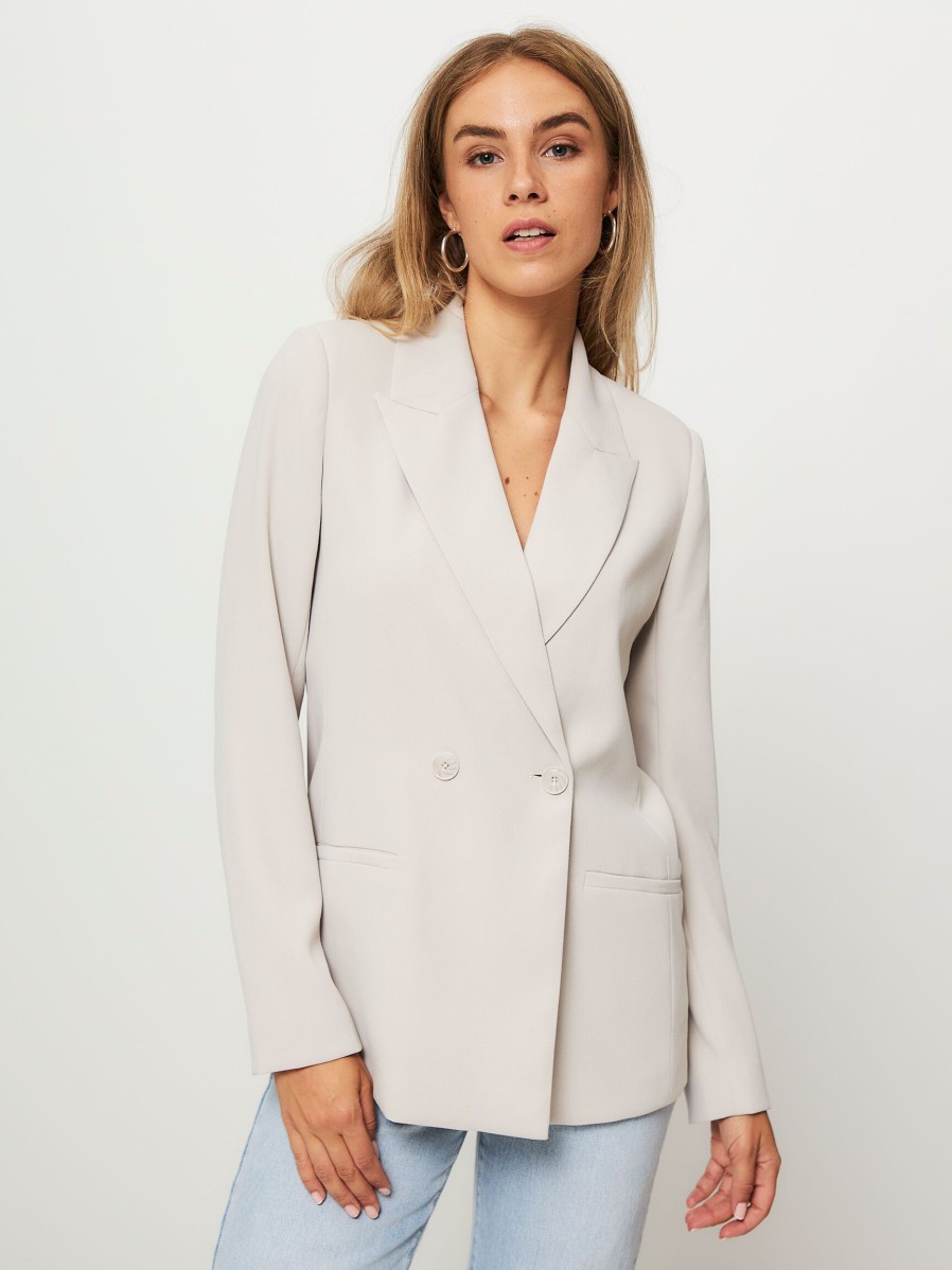 Women Dante 6 Blazers And Jackets | Memoire, Woven Blazer Light Grey