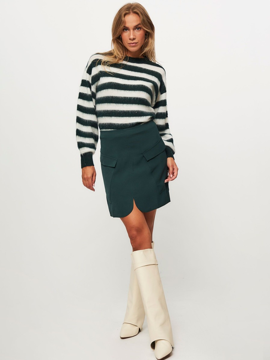 Women Another-Label Skirts | Mabel, Woven Cargo Skirt Dark Green