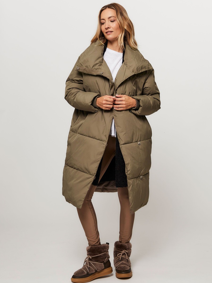 Women Second Female Outerwear | Boff, Padded Coat Greygreen