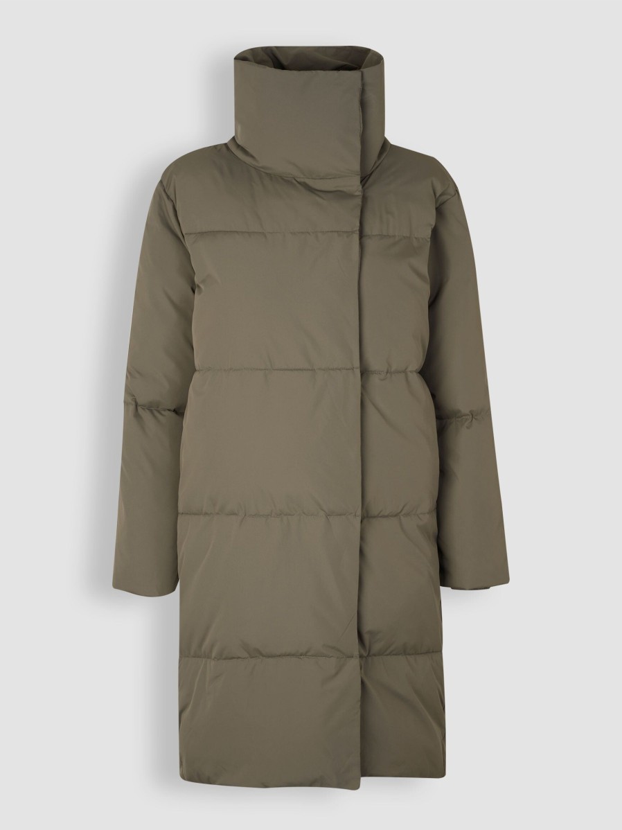 Women Second Female Outerwear | Boff, Padded Coat Greygreen