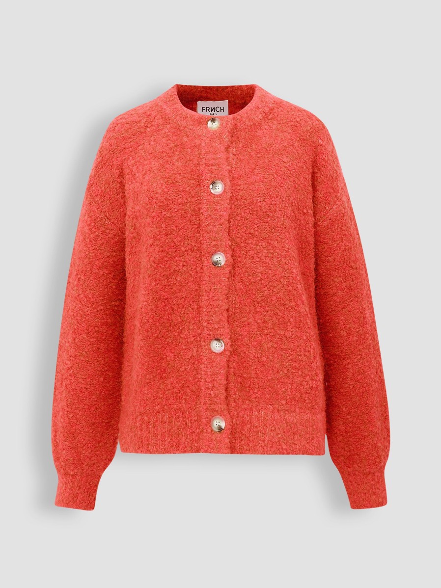 Women Frnch Sweaters And Cardigans | Megane, Knitted Cardigan Orange