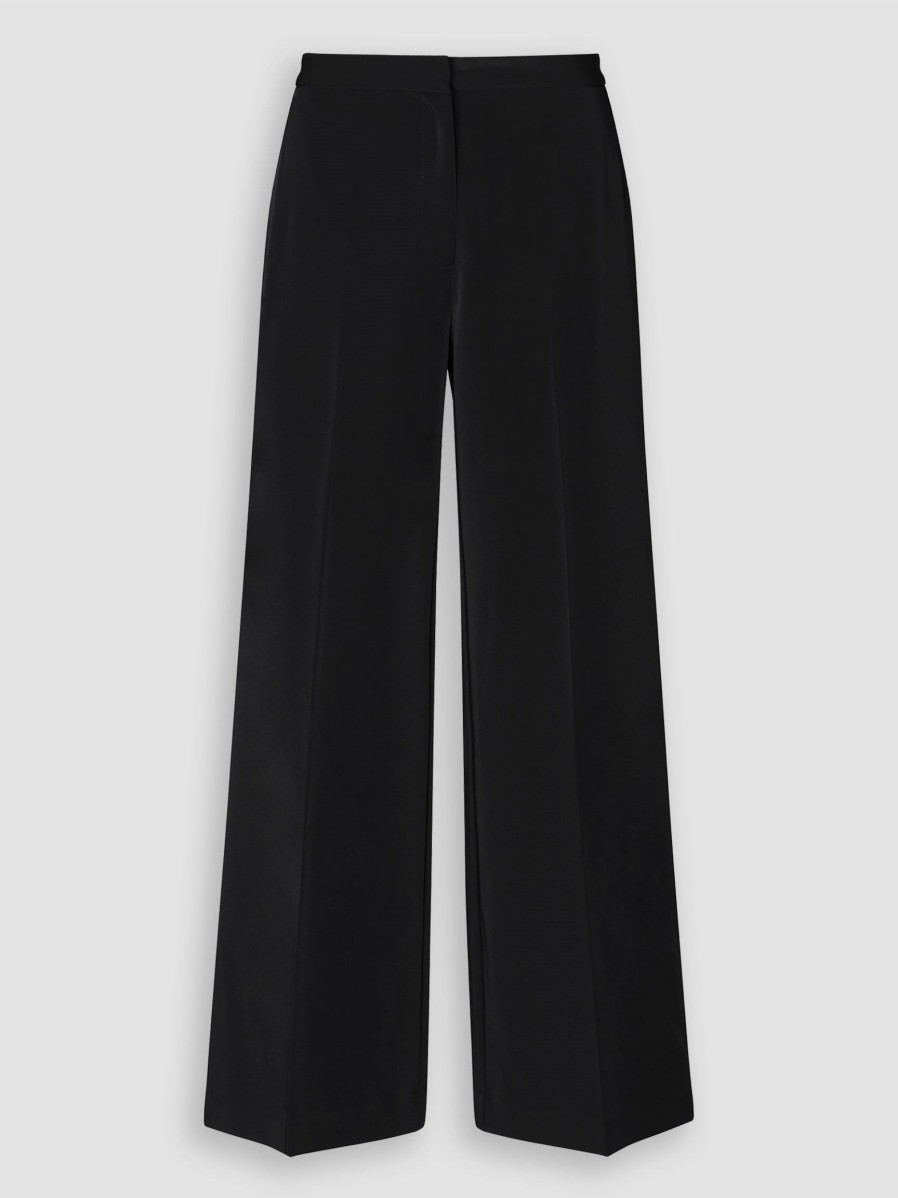 Women Samsoe Samsoe Pants And Jumpsuits | Collot, Mid Waist Wide Leg Trousers Black