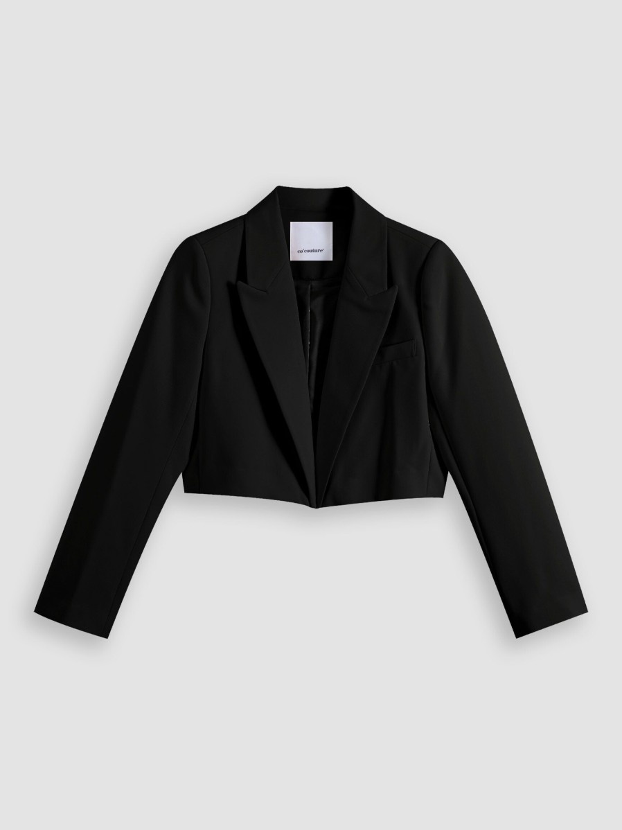 Women Co'Couture Blazers And Jackets | Vola, Viscose Mix Cropped Blazer Black