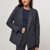 Women Studio Anneloes Blazers And Jackets | Violet, Bonded Travel Blazer With Pinstripe Anthracite