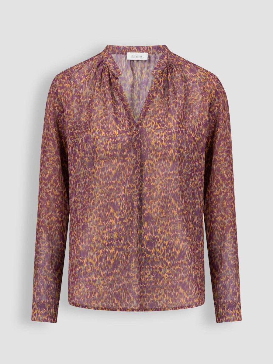 Women Alchemist Tops And Blouses | Rio, Woven Top With Print Purple