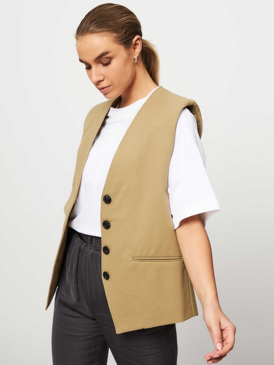 Women Ruby Tuesday Blazers And Jackets | Rumor, Cotton Gilet Moss Green