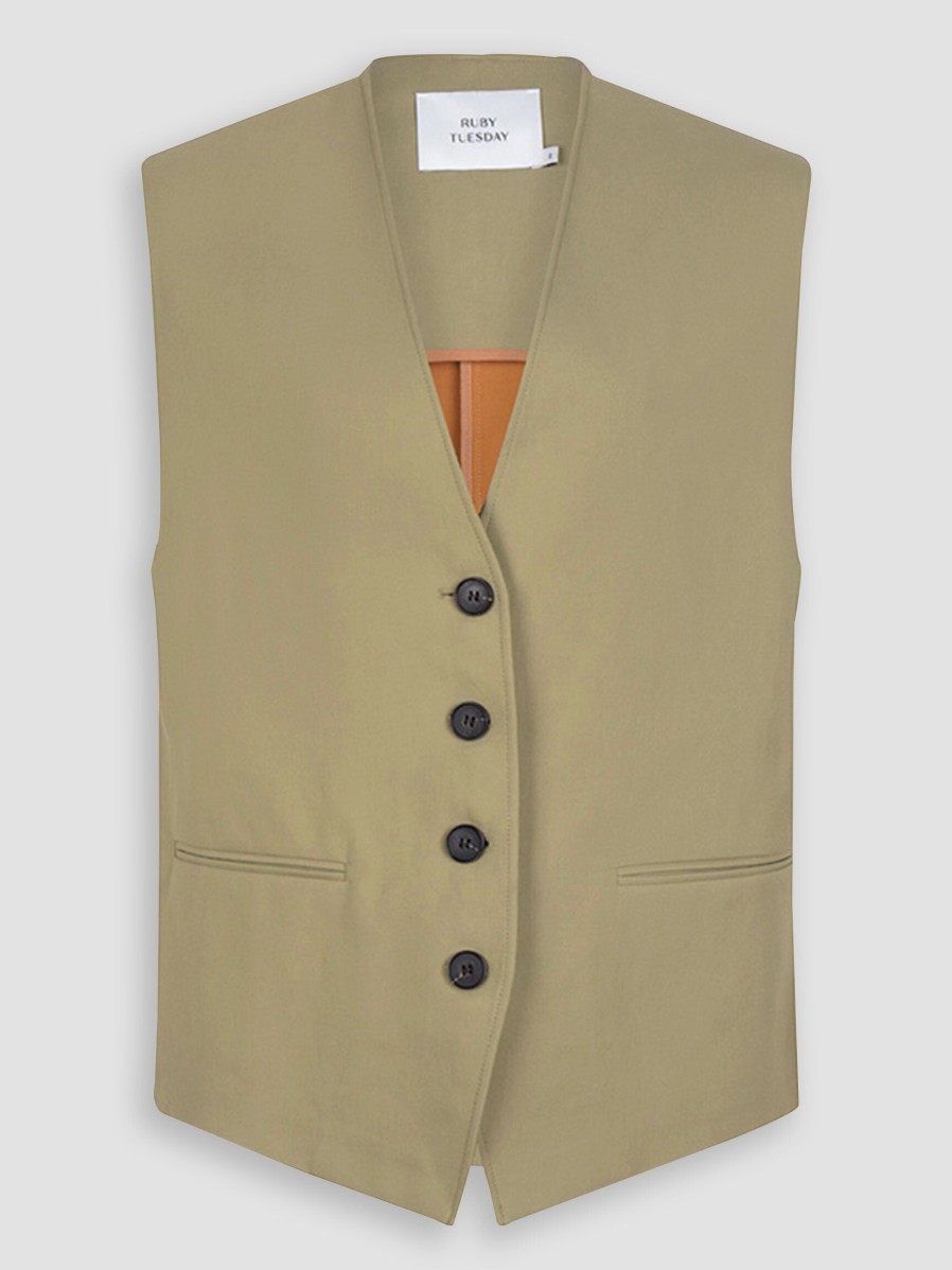 Women Ruby Tuesday Blazers And Jackets | Rumor, Cotton Gilet Moss Green