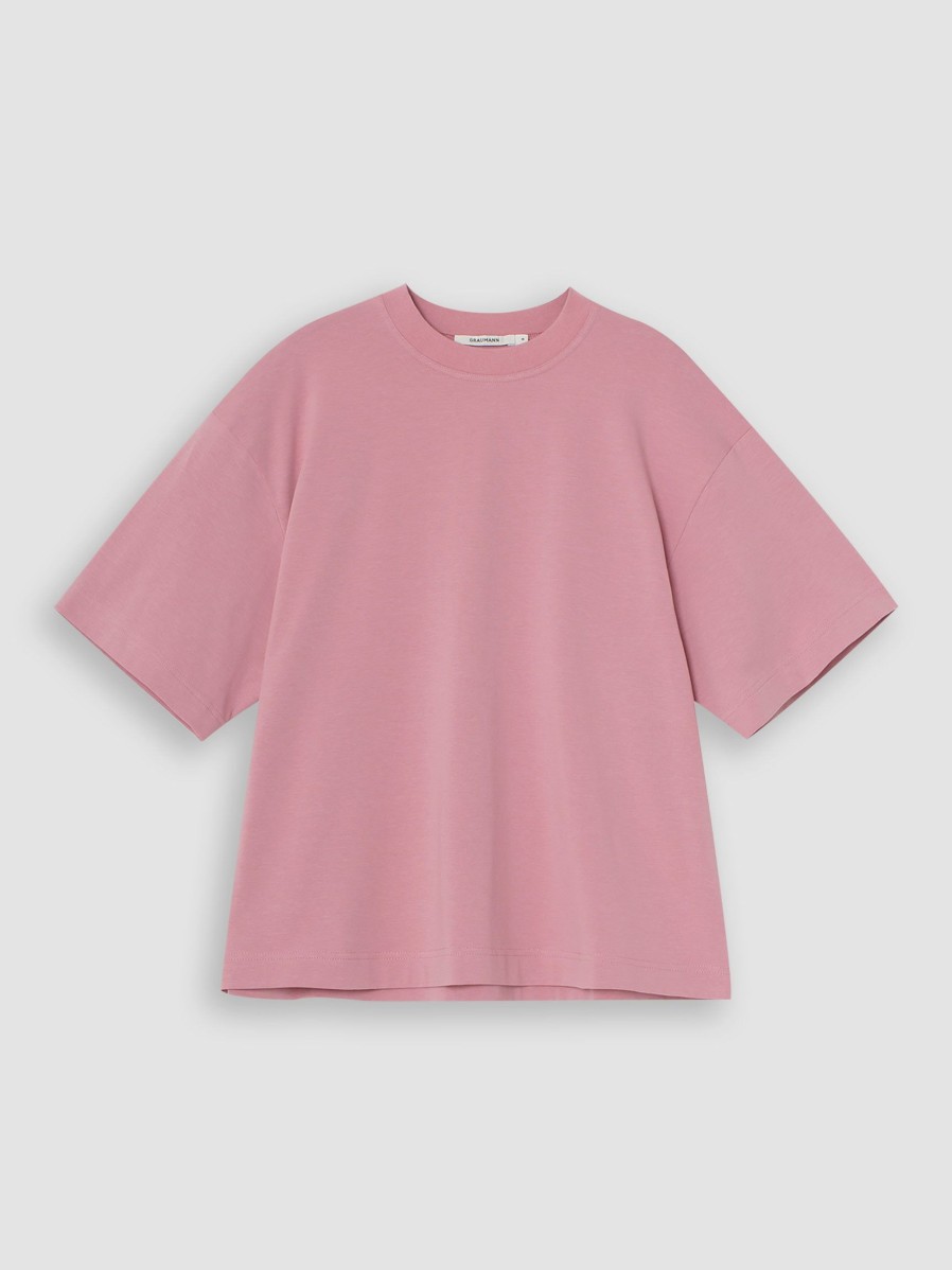 Women Graumann Tops And Blouses | Tulle, Cotton Mix Oversized T-Shirt Dusty Pink