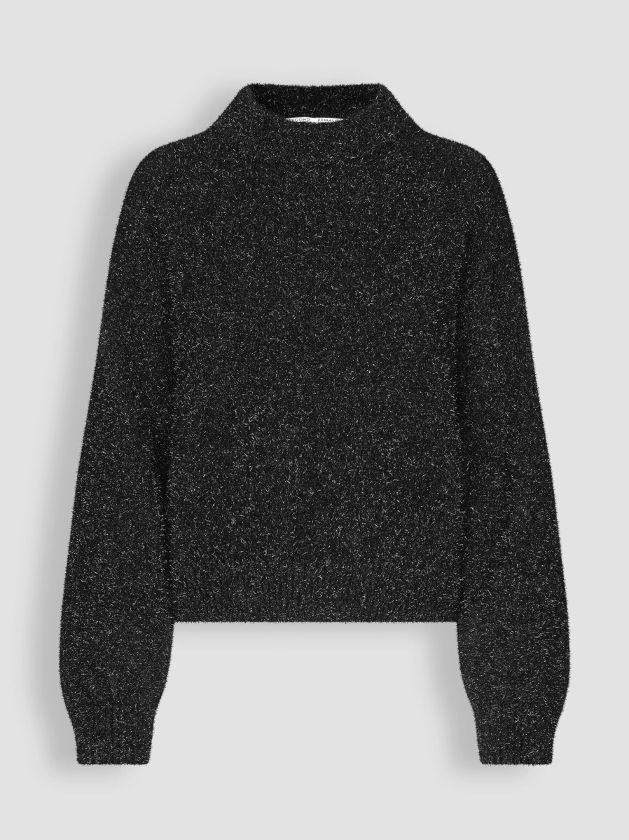 Women Second Female Sweaters And Cardigans | Lamilla, Knitted Lurex Jumper Black