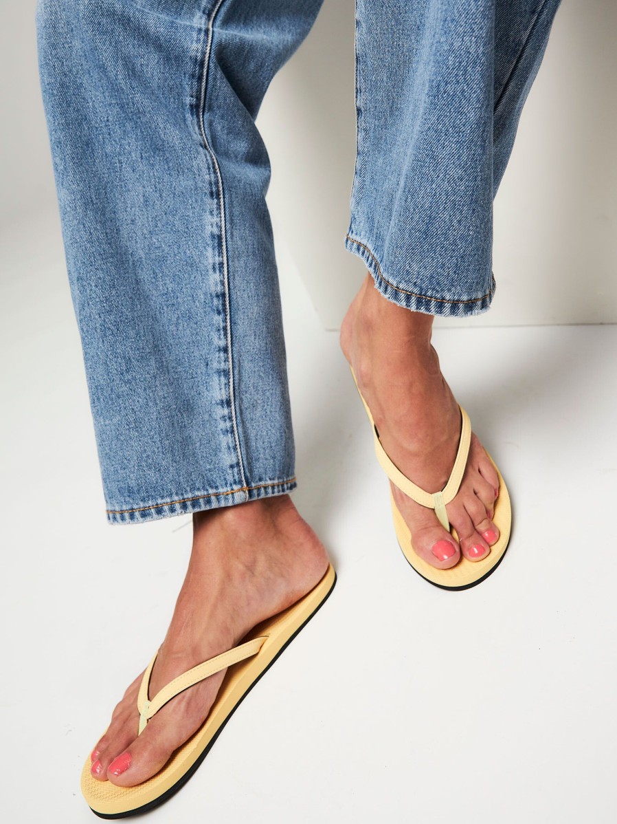 Women Indosole Flip Flops | Recycled Rubber Flip Flops Yellow