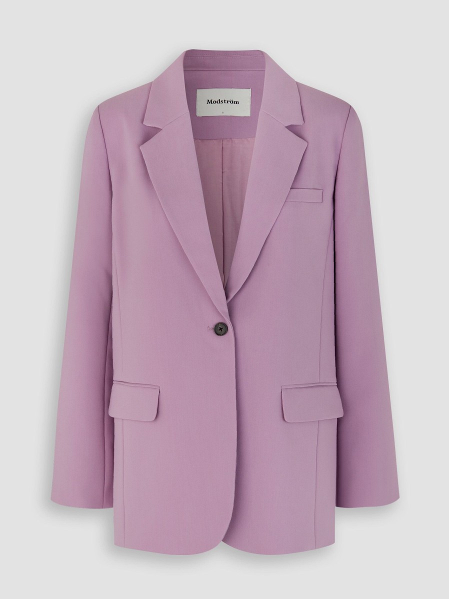 Women Modstrom Blazers And Jackets | Gale, Rayon Mix Long Fit Blazer Purple