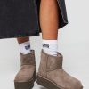 Women Ugg Boots | Classic Mini Plateau Ankle Boots Grey