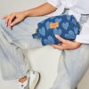 Women Wouf Bags | Cuore, Denim Make-Up Bag With Print Blue