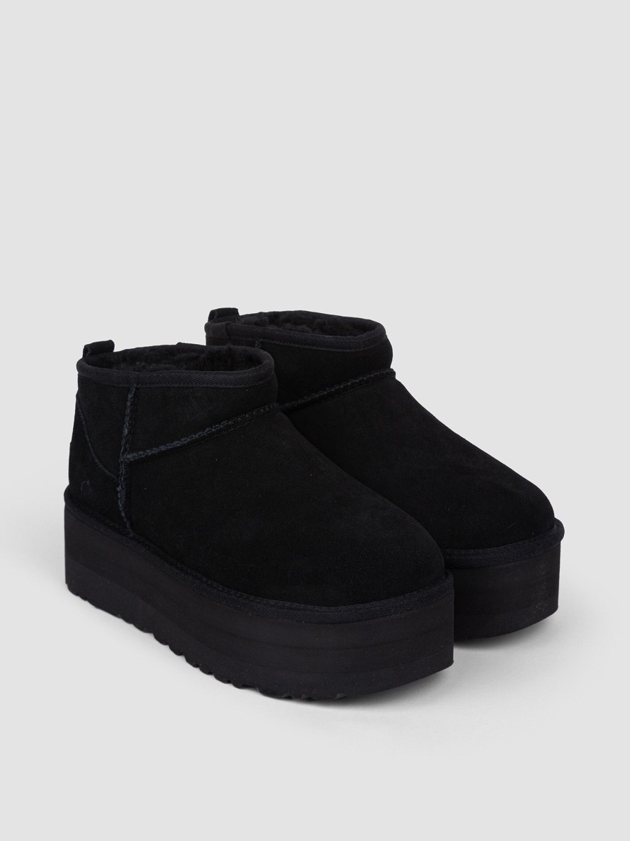 Women Ugg Boots | Classic Ultra Mini Plateau Ankle Boots Black