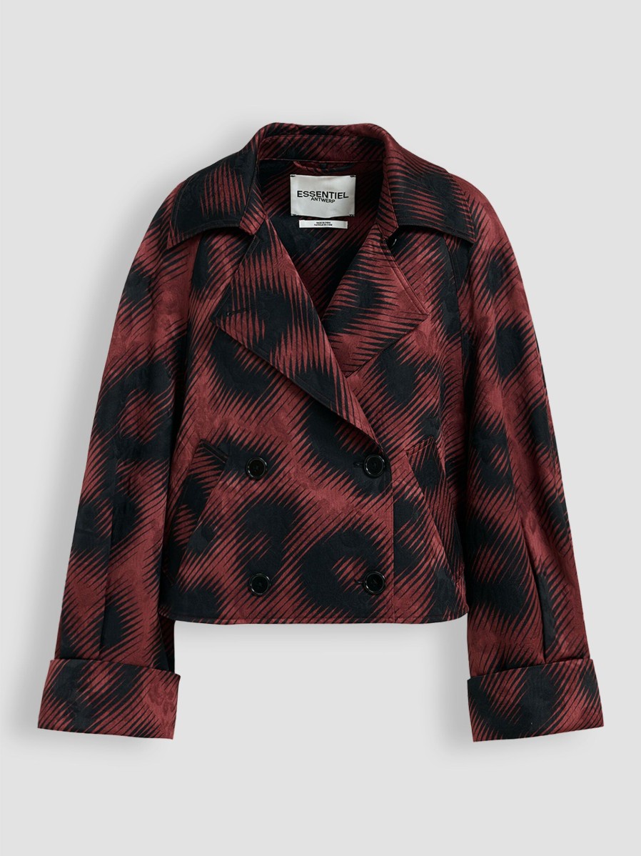 Women Essentiel Antwerp Blazers And Jackets | Eleven, Woven Jacket With Print Mauve