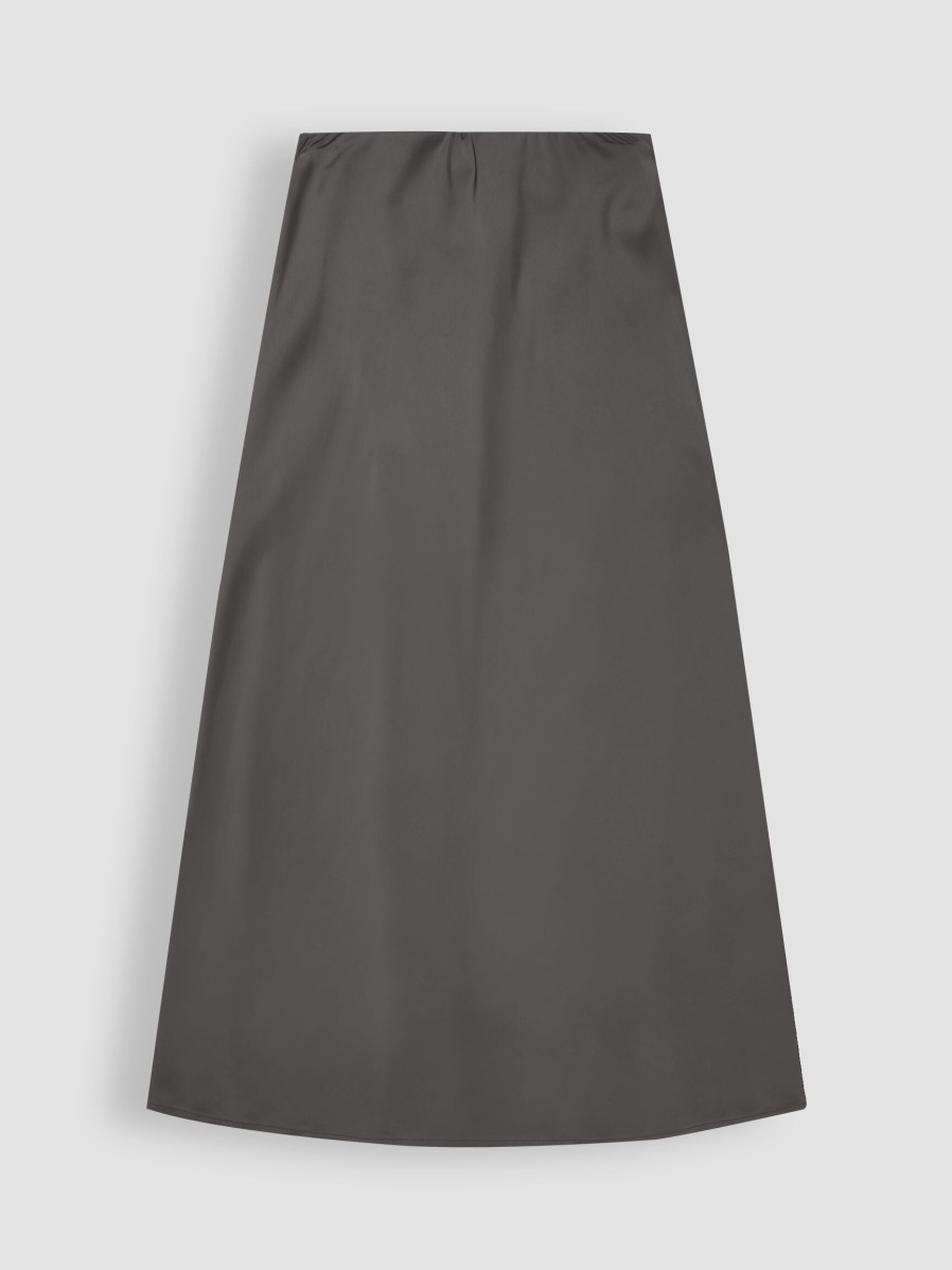 Women Munthe Skirts | Babe, Viscose Mix A-Line Shiny Skirt Dark Grey