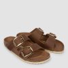 Women Birkenstock Flip Flops | Arizona, Leather Big Buckle Flip Flops Brown