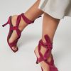 Women Silver Grace Sandals | Bronx, Suede Sandals Pink