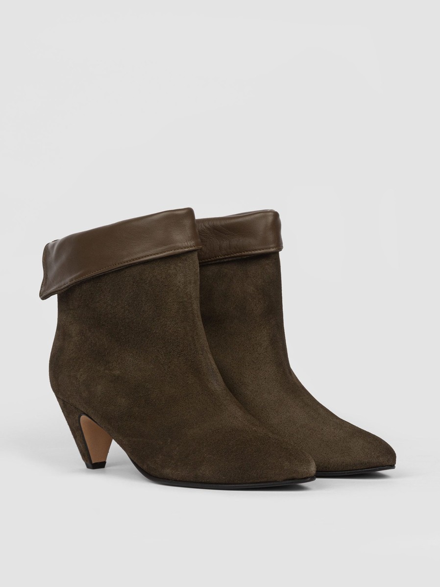 Women Anonymous Copenhagen Boots | Eden, Suede Ankle Boots Dark Green