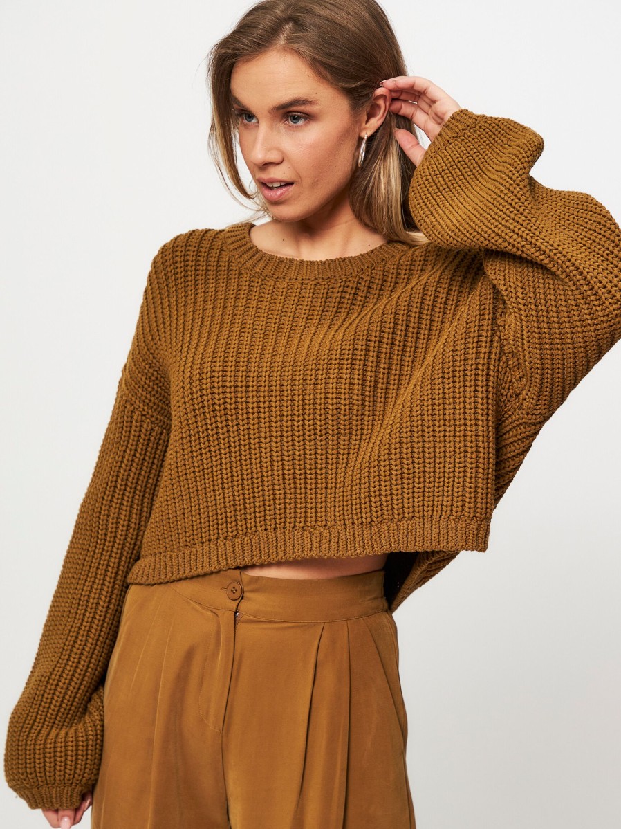 Women Modstrom Sweaters And Cardigans | Flaka, Cotton Mix Jumper Moss Green