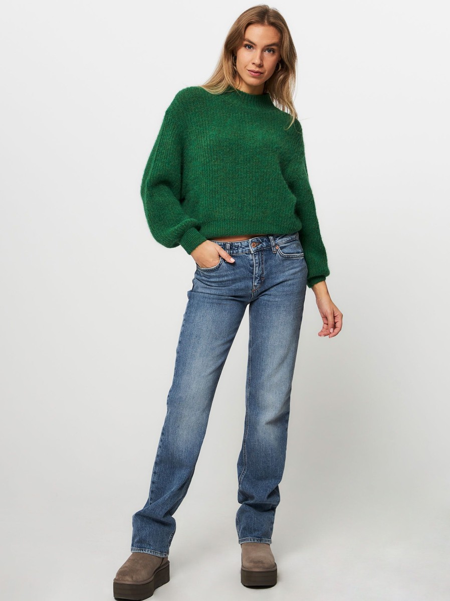 Women American Vintage Sweaters And Cardigans | East, Alpaca Mix Melange Jumper Green