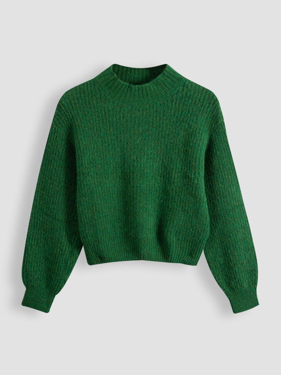 Women American Vintage Sweaters And Cardigans | East, Alpaca Mix Melange Jumper Green