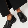 Women Sessun Ballet Flats And Loafers | Barcelo, Leather Loafers Black