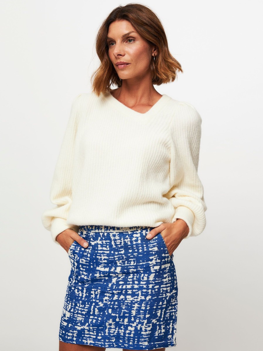 Women Notes du Nord Sweaters And Cardigans | Ivalu, Wool Mix Jumper Cream