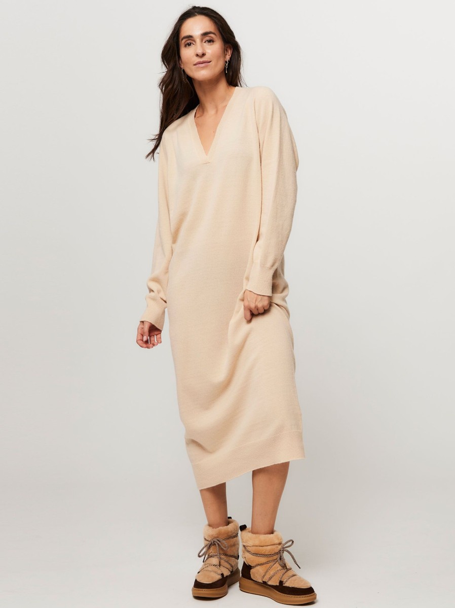 Women Semicouture Dresses And Tunics | Wool/Cashmere Mix Dress Cream