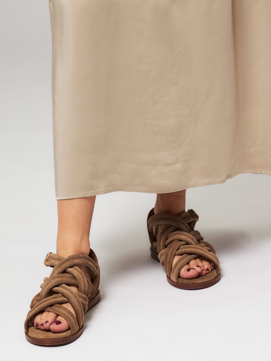 Women Anonymous Copenhagen Sandals | Betty, Suede Sandals Browngrey