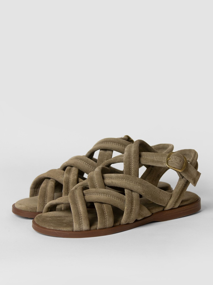 Women Anonymous Copenhagen Sandals | Betty, Suede Sandals Browngrey