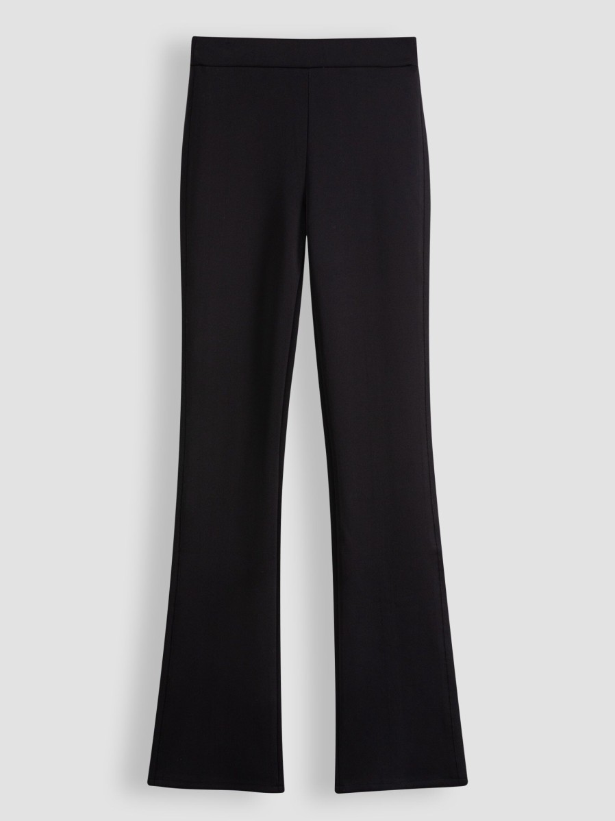 Women Yaya Pants And Jumpsuits | Elastic Scuba Flared Trousers Black