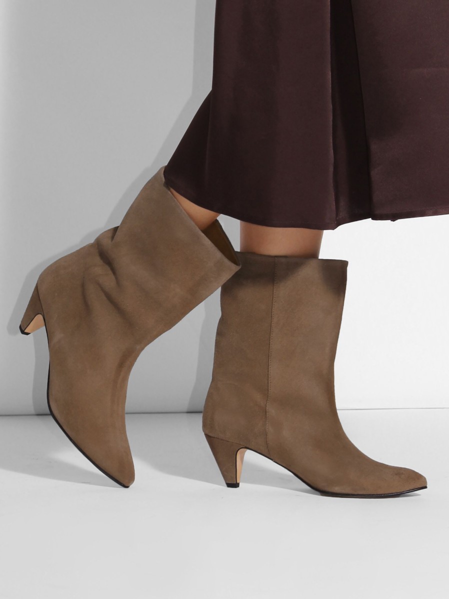 Women Anonymous Copenhagen Boots | Vully, Suede Low Boots Taupe