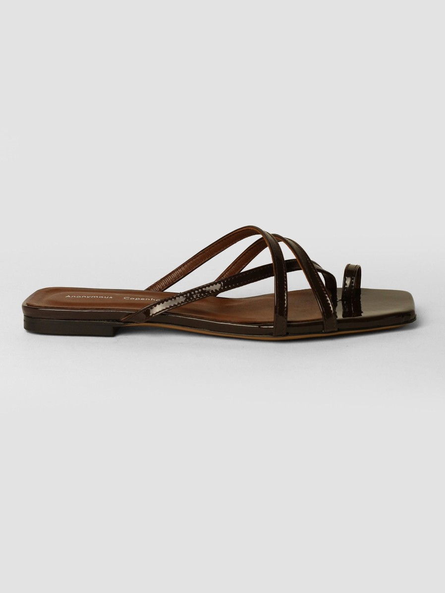 Women Anonymous Copenhagen Flip Flops | Kimber, Leather Flip Flops Dark Brown