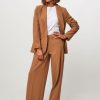 Women Summum Pants And Jumpsuits | Viscose Mix Wide Leg Stretch Trousers Camel