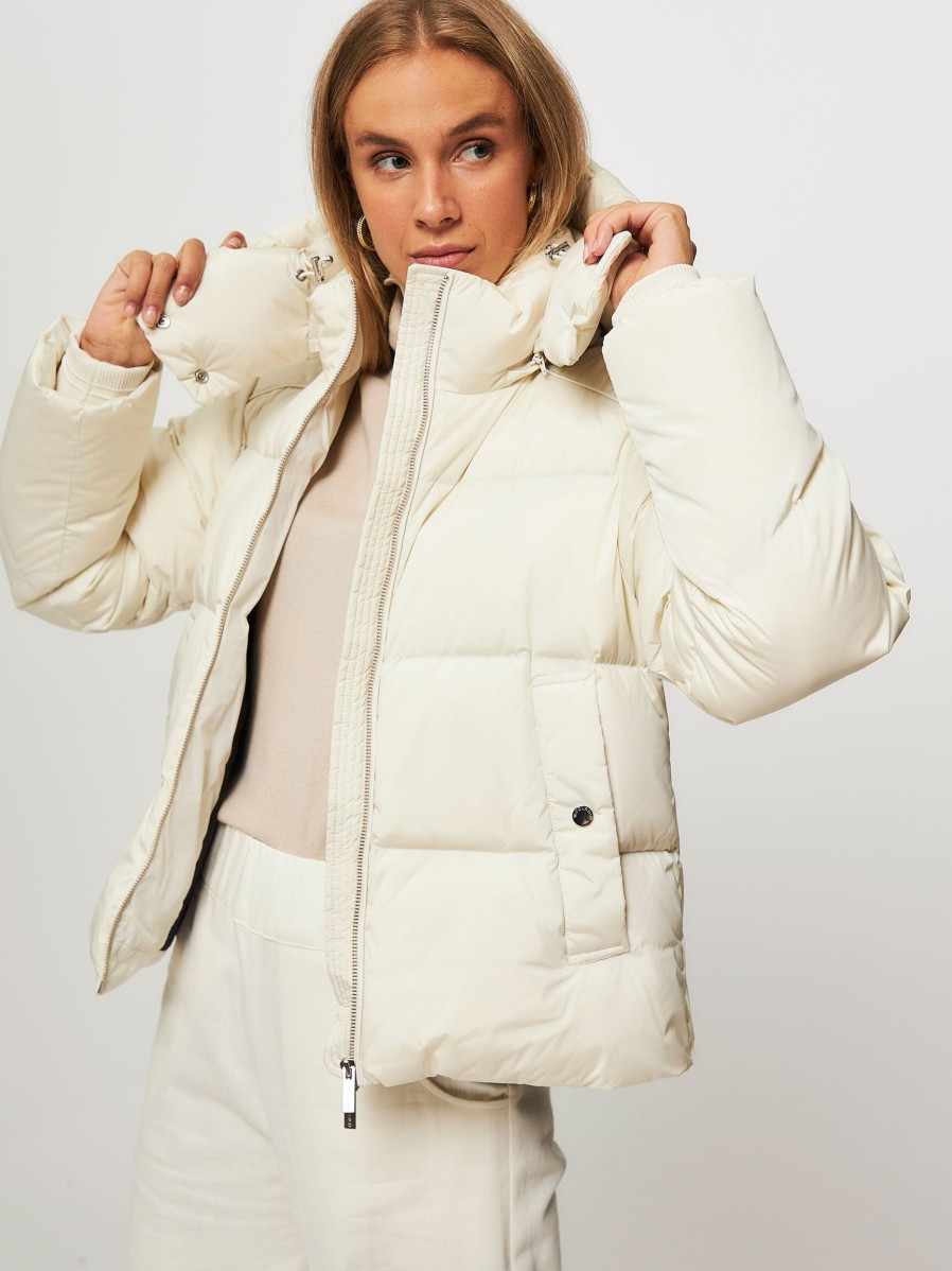 Women Woolrich Outerwear | Alsea, Padded Technical Jacket Cream