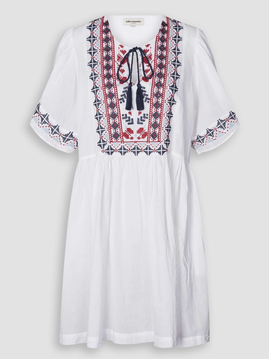 Women Lollys Laundry Dresses And Tunics | Landona, Cotton Dress With Embroidery Off White