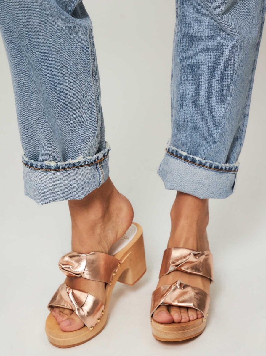 Women Sabot YouYou Sandals | Ynoui, Leather Metallic Mules Pink