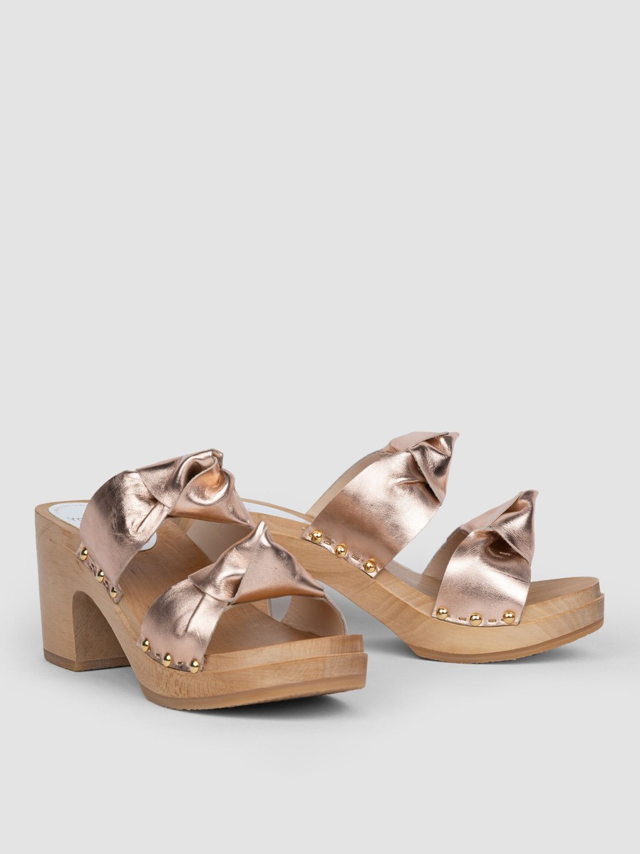 Women Sabot YouYou Sandals | Ynoui, Leather Metallic Mules Pink