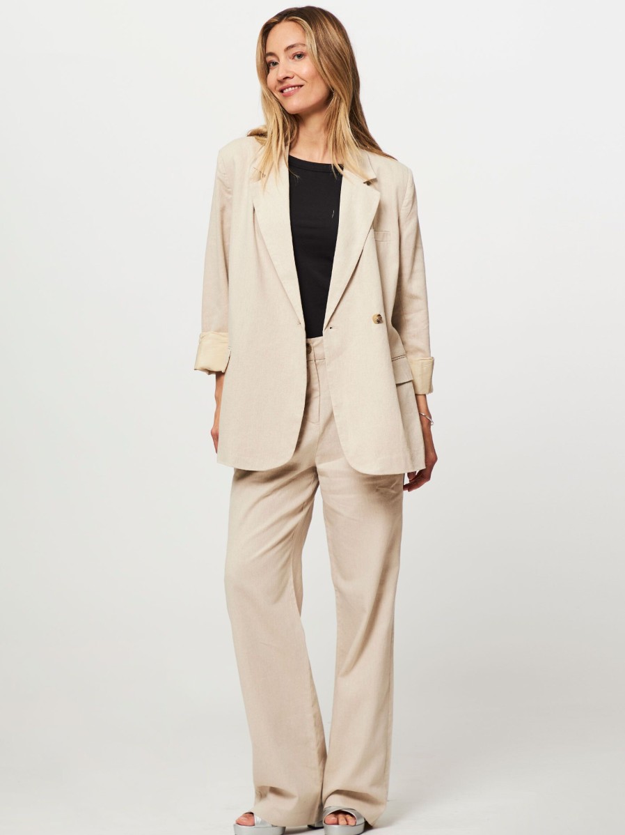 Women Modstrom Blazers And Jackets | Park, Linen/Cotton Mix Blazer Cream