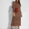 Women Poppy Field Dresses And Tunics | Geraldo, Viscose Dress With Print Camel