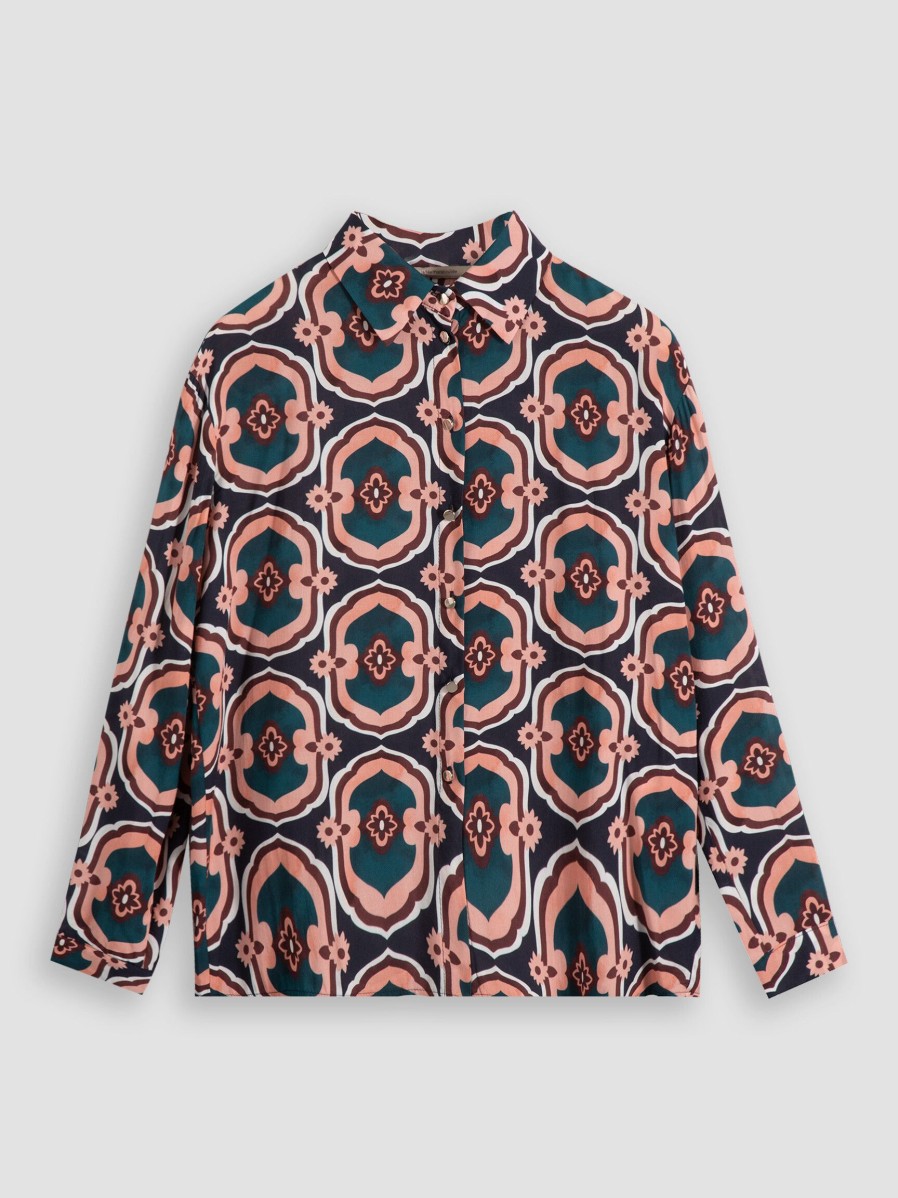 Women La Fee Maraboutee Tops And Blouses | Pepa, Viscose Blouse With Print Petrol