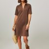 Women Yaya Dresses And Tunics | Modal Mix Dress Brown