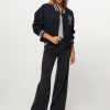 Women Tommy Hilfiger Outerwear | Wool Mix Logo Bomber Jacket Dark Blue