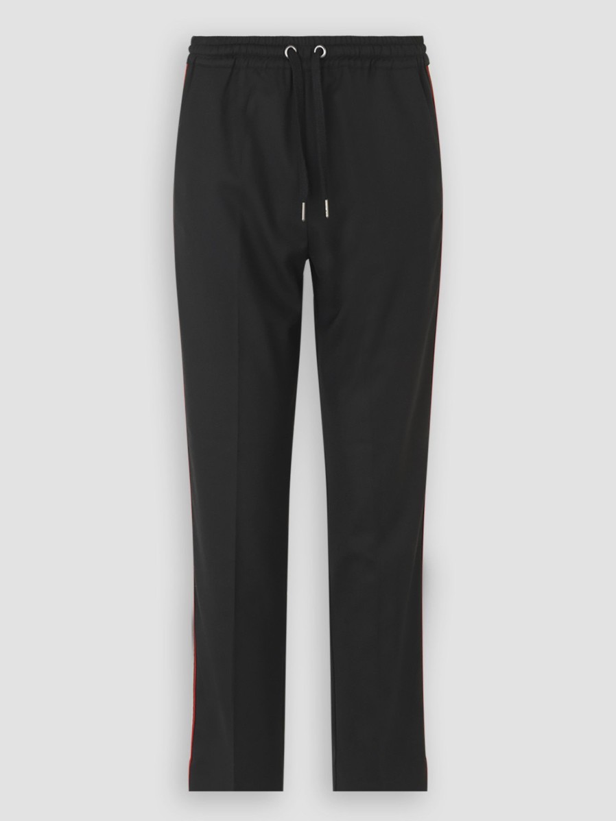 Women Munthe Pants And Jumpsuits | Norman, Wool Mix Trousers With Trim Black